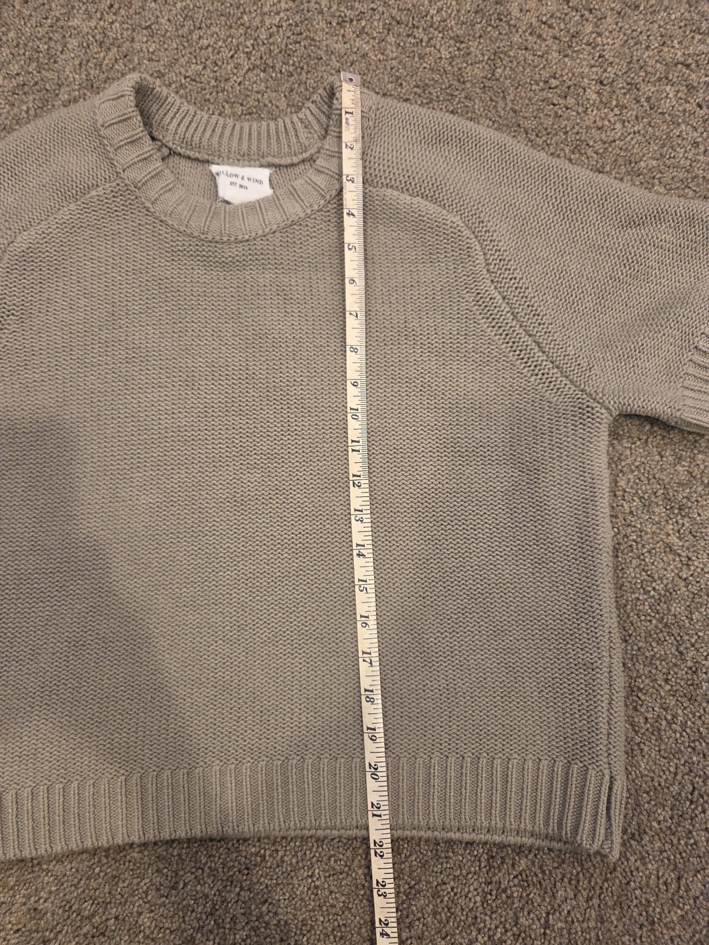 Boxy Short-Sleeve Knit Sweater In Sage - Picture 5 of 5